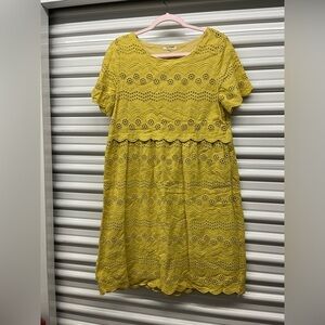 Tea n Rose Mustard Colored Dress Size L